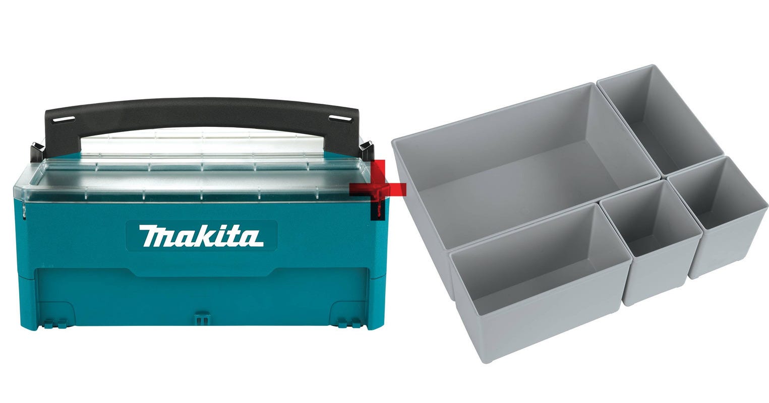 Makita MAKPAC Interlocking Storage Box with Inserts Combo Kit