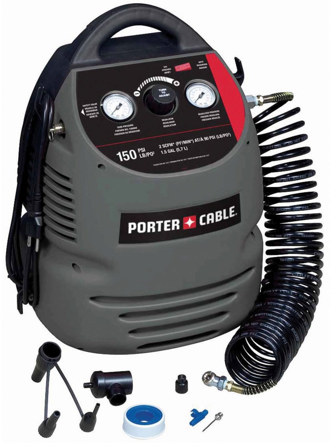 PORTERCABLE CMB15 150 psi, 1.5 gal OilFree Fully Shrouded Compressor
