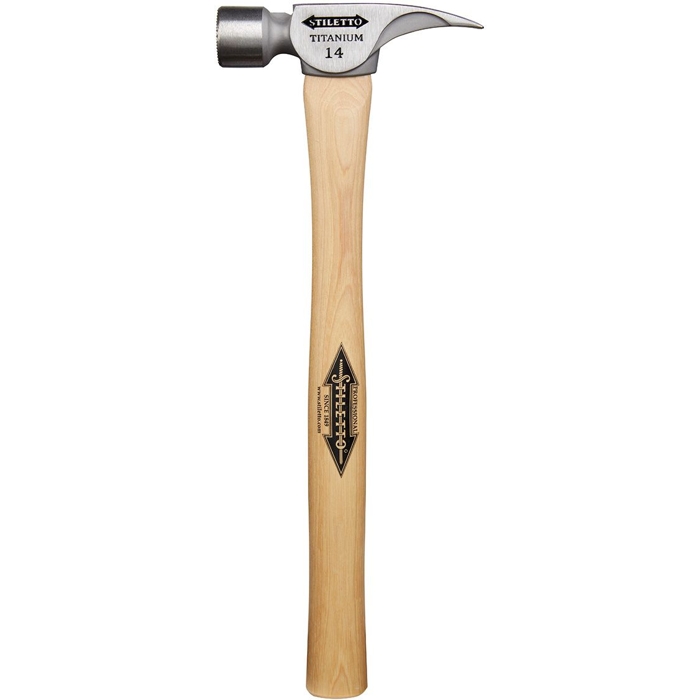 Stiletto TI14MS 14 oz Titanium Milled Face Hammer with 18-in. Straight  Hickory Handle