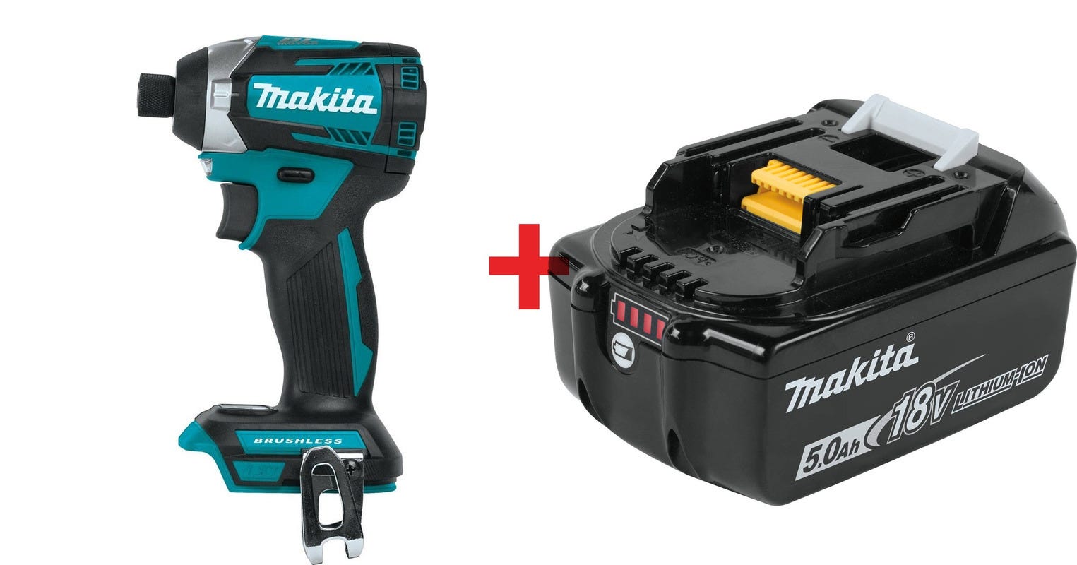 Makita 18V Brushless Cordless Quick-Shift Mode 3-Speed Impact Driver with 18V LXT 5.0Ah Battery