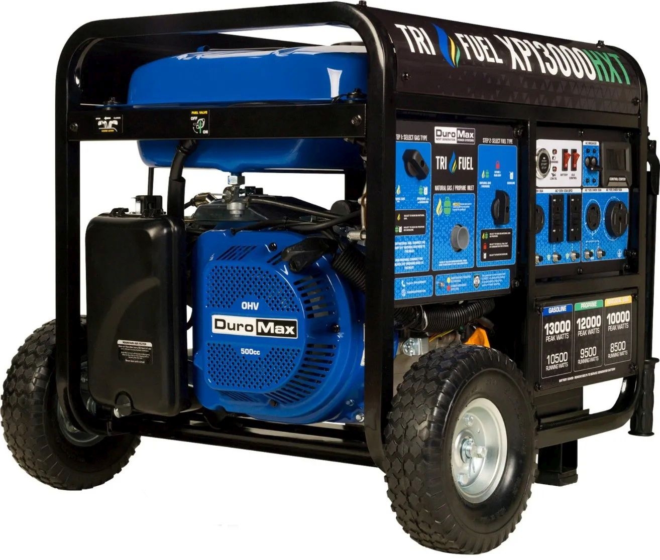 DuroMax XP13000HXT 13000Watt 500cc Tri Fuel Gas Propane Natural Gas