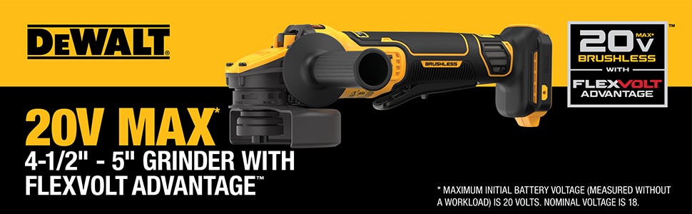 DeWalt DCG416B 20V Max FLEXVOLT Advantage Brushless 4-1/2 in. - 5 in. Paddle Switch Angle Grinder (Tool-Only)