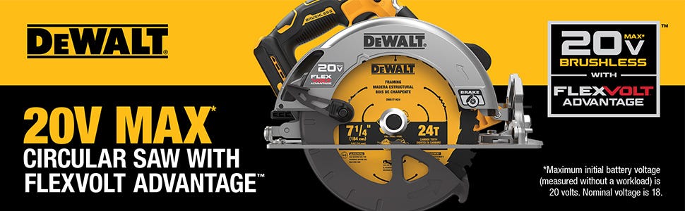 DEWALT DCS573B 20V MAX FLEXVOLT Advantage 7-1/4-Inch Circular Saw, Tool Only