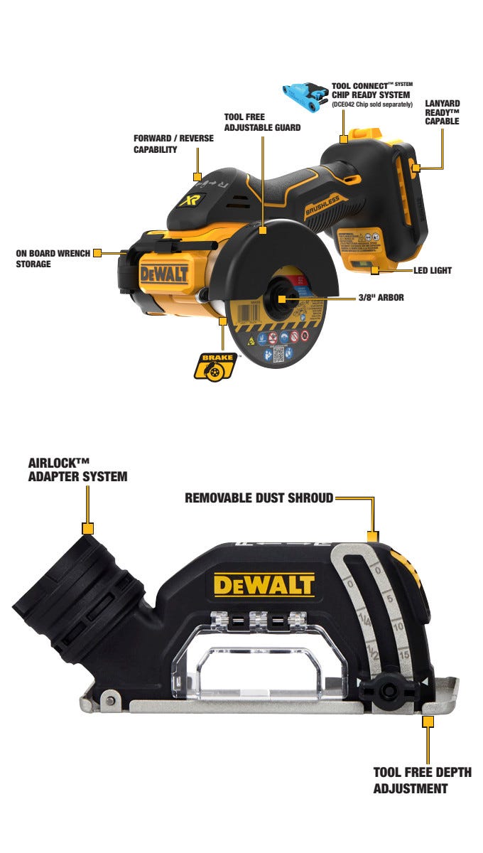 DeWalt DCS438B 20V MAX XR Brushless in. Cut-Off Tool (Tool Only)